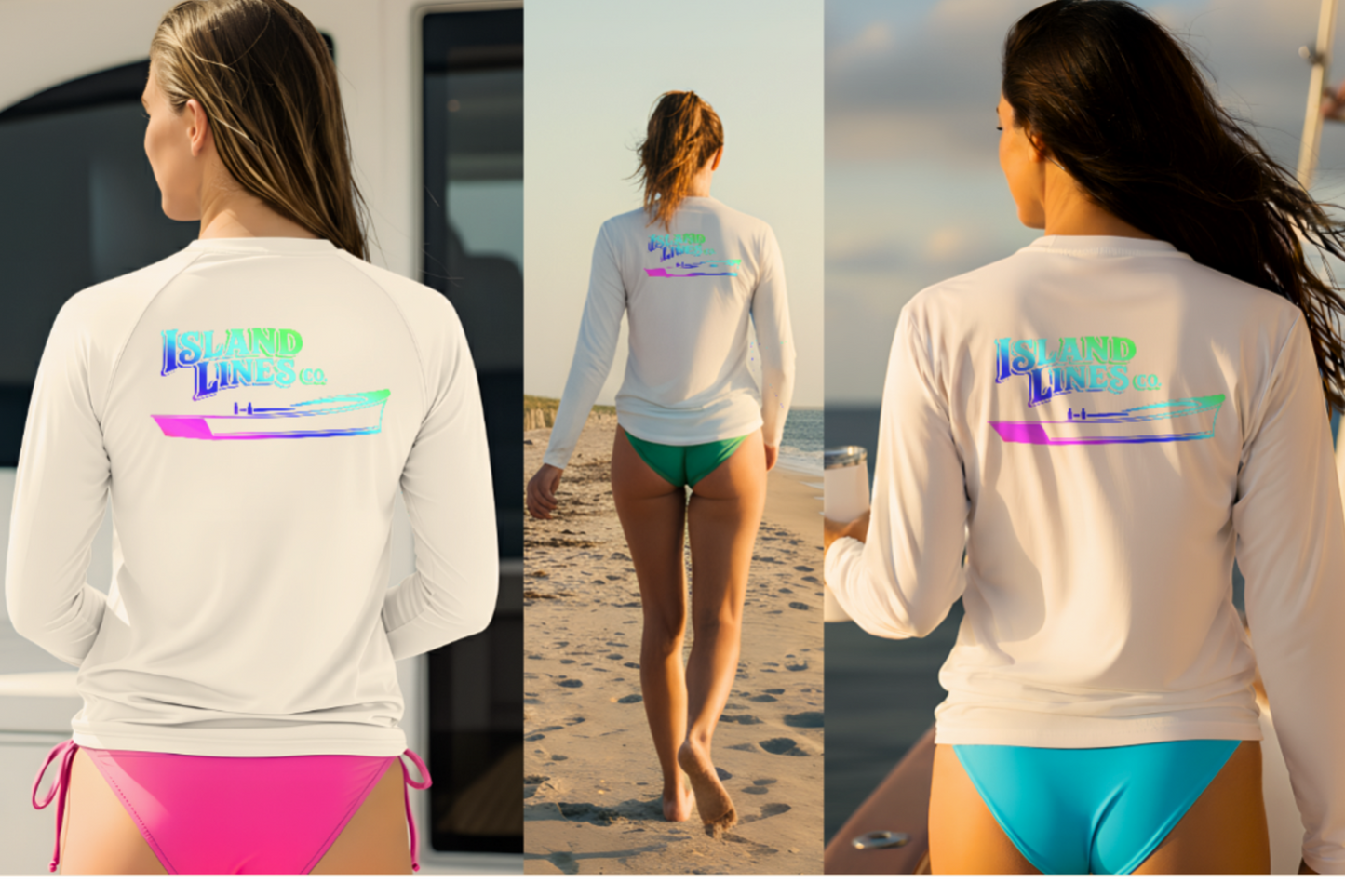 Island Lines co throwback Cool & Dry Sport Performance White