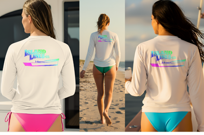 Island Lines co throwback Cool & Dry Sport Performance White